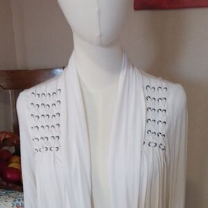 Elegant White Open Cardigan